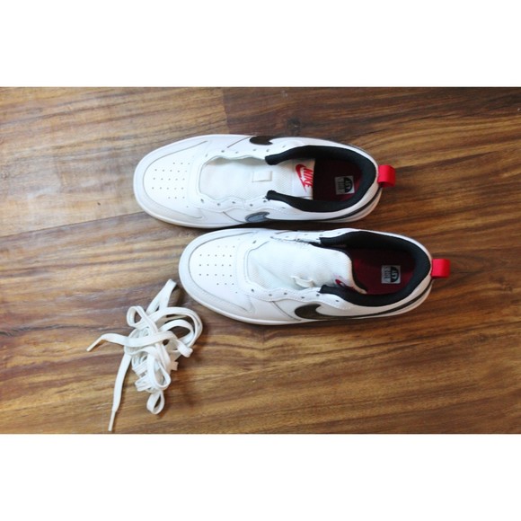 NIKE COURT BOROUGH LOW 2 SE WHITE/BLACK-VERY BERRY DM0110 100 US SZ 4.5Y - Picture 5 of 9